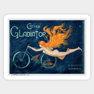 Cycles Gladiator France Vintage Advertising Poster Restored Sticker